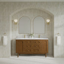 James Martin Laurent 60" Dual Mount Double Bathroom Vanity, Honey Oak