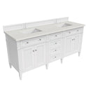 James Martin Brittany 72" Double Bathroom Vanity, Bright White