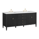 James Martin Myrrin 72" Double Bathroom Vanity, Carbon Oak