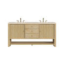 James Martin Marigot 72" Double Bathroom Vanity, Sunwashed Oak