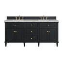 James Martin Lorelai 72" Double Bathroom Vanity, Black Onyx