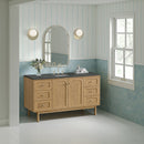 James Martin Laurent 60" Dual Mount Single Bathroom Vanity, Light Natural Oak