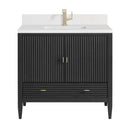 James Martin Myrrin 36" Single Bathroom Vanity, Carbon Oak