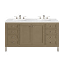 James Martin Chicago 60" Double Bathroom Vanity, Walnut Whisper