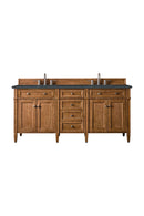 James Martin Brittany 72" Double Bathroom Vanity, Saddle Brown