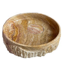 Handcrafted Gold Travertine Bathroom Vessel Sink 18 Inch Rustic