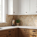 Scabos Travertine Laguna on 12" x 12" Mesh Mosaic Tile