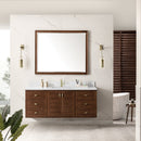James Martin Amberly 60" Dual Mount Single Bathroom Vanity, Mid-Century Walnut