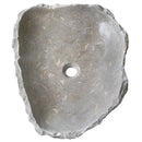 Handcrafted Grey Travertine Stone Vessel Bathroom Sink With Natural Shape
