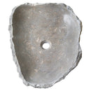 Seagrass Fossil Limestone Hand Carved Grey Bathroom Vessel Sink 16x20 Natural Stone