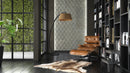 seagrass limestone carved field dimensional stone model CHESTERFIELD 24x24 semi polished installed on modern room