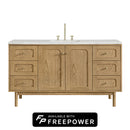 James Martin Laurent 60" Dual Mount Single Bathroom Vanity, Light Natural Oak