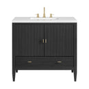 James Martin Myrrin 36" Single Bathroom Vanity, Carbon Oak