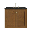 James Martin Laurent 30" Dual Mount Single Bathroom Vanity, Honey Oak
