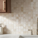 Shell Stone Limestone 2"x2" Honed on 12" x 12" Mesh Mosaic Tile