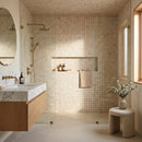 Shell Stone Limestone 2"x2" Honed on 12" x 12" Mesh Mosaic Tile
