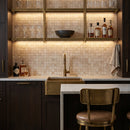 Shell Stone Limestone 2"x2" Honed on 12" x 12" Mesh Mosaic Tile