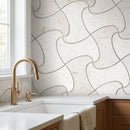 Shell Stone Limestone Fusion Design on 12" x 12" Mesh Mosaic Tile
