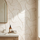 Shell Stone Limestone Fusion Design on 12" x 12" Mesh Mosaic Tile