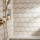 Shell Stone Limestone Naples Design on 12" x 12" Mesh Mosaic Tile