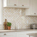 Shell Stone Limestone Laguna Design on 12" x 12" Mesh Mosaic Tile