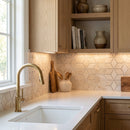 Shell Stone Limestone Rhombus Design on 12" x 12" Mesh Mosaic Tile