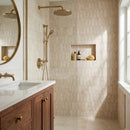 Shell Stone Limestone Strada Design on 12" x 12" Mesh Mosaic Tile