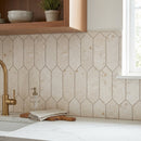 Shell Stone Limestone Strada Design on 12" x 12" Mesh Mosaic Tile