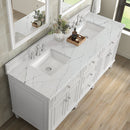 James Martin Lorelai 72" Double Bathroom Vanity, Bright White