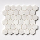Siberian White Honed Hexagon 2x2 Marble Mosaics 10 3/8x12
