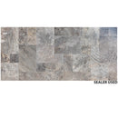 Silver Antique French Pattern Set Travertine Tile-Brushed and Chiseled