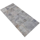 Silver Antique French Pattern Set Travertine Tile-Brushed and Chiseled