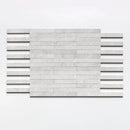 Silver Horizon Fine Textured Plank Marble Tiles 1 9/16x18