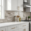 Silver Shadow Marble 2"x4" Brick Honed on 12" x 12" Mesh Mosaic Tile