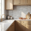 Solto White Marble 2"x4" Brick Honed on 12" x 12" Mesh Mosaic Tile