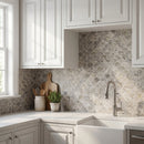Silver Shadow Marble Laguna on 12" x 12" Mesh Mosaic Tile
