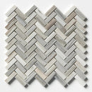 Silver Sky Honed Herringbone 5/8x2 Marble Mosaics 12 1/8x13 3/8