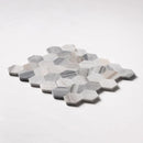 Silver Sky Honed Hexagon 2 Marble Mosaics 10 3/8x12