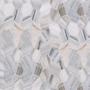 Silver Sky Polished Autumn Leaf Marble Mosaics 11 13/16x13 9/16