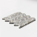 Silver Sky Polished Herringbone 5/8x2 Marble Mosaics 12 1/8x13 3/8