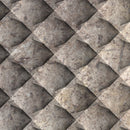 silver travertine carved field dimensional stone model BLUEM 24x24 semi-polished top view