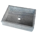 Silver Travertine Wall-mount Split-face Bathroom Sink (W)16" (L)20"