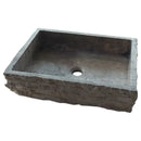 Grey Travertine Wall Mount Bathroom Sink Split Face 20x16