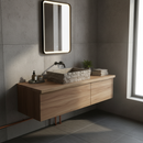 Silver Travertine Wall-mount Split-face Bathroom Sink (W)16" (L)20"
