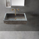 Silver Travertine Wall-mount Split-face Bathroom Sink (W)16" (L)20"