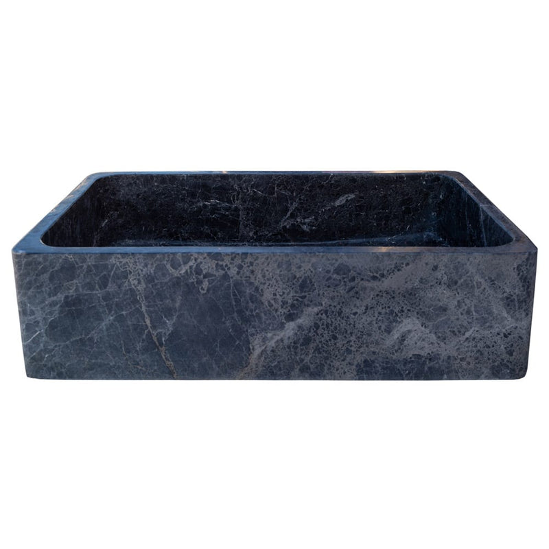 Natural Stone Sirius Black Marble Rectangular Above Vanity Bathroom Sink Polished side view