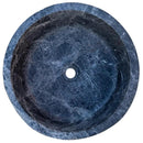 Natural Black Marble Vessel Sink 16.5 Inch Round Polished Finish