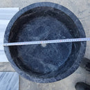 Natural Stone Sirius Black Marble Vessel Sink Polished (D)16.5" (H)6"