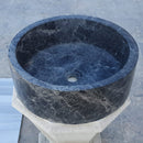 Natural Stone Sirius Black Marble Above Vanity Bathroom Sink Polished (D)16.5" (H)6" angle view