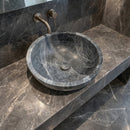 Sirius Gray Marble Vessel Above Vanity Bathroom Sink Polished (D)15" (H)6"